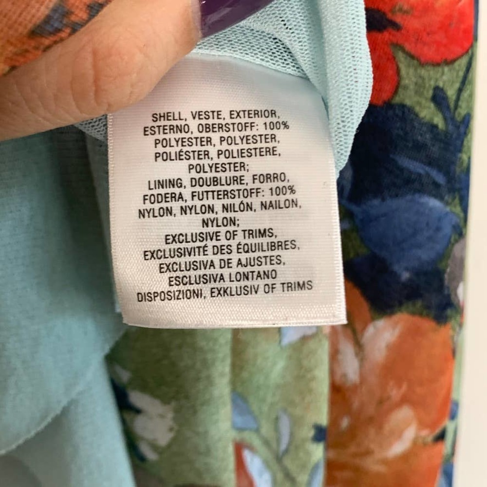 Anthropologie Deletta Epona Floral Mock Neck Smocked Pleated Tank Small - Picture 7 of 8